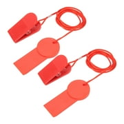 LaMaz 2pcs Treadmill Safety Key Running Machine Safety Switch Safety Lock Emergency Stop Replacement 28x43 Rectangular Safety Clip Red