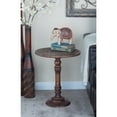 thumbnail image 3 of DecMode Mango Wood Traditional Carved Floral with Exposed Wood Grain Accent Table 17"W x 21"H, with a Dark Brown Finish, 3 of 11