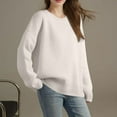 thumbnail image 4 of qelini Sweaters for Women Plus Size Crewneck Pullover Knitted Sweaters Solid Long Sleeve Tops Classic Dressy Blouses, 4 of 6