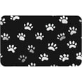 thumbnail image 3 of 12"x 19" - Small Dog Feeding Mat, Absorbent Mats for Dog Food and Water Bowl, Pet Placemat for Dogs, Cats, Puppy Accessories - (Paw Prints Black and White), 3 of 6