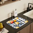 thumbnail image 5 of Yayeee Dish Drying Mat for Kitchen Counter 18" x 24" Microfiber Super Absorbent Coffee Decorative Pad, Beige Plaid Lemon, 5 of 9