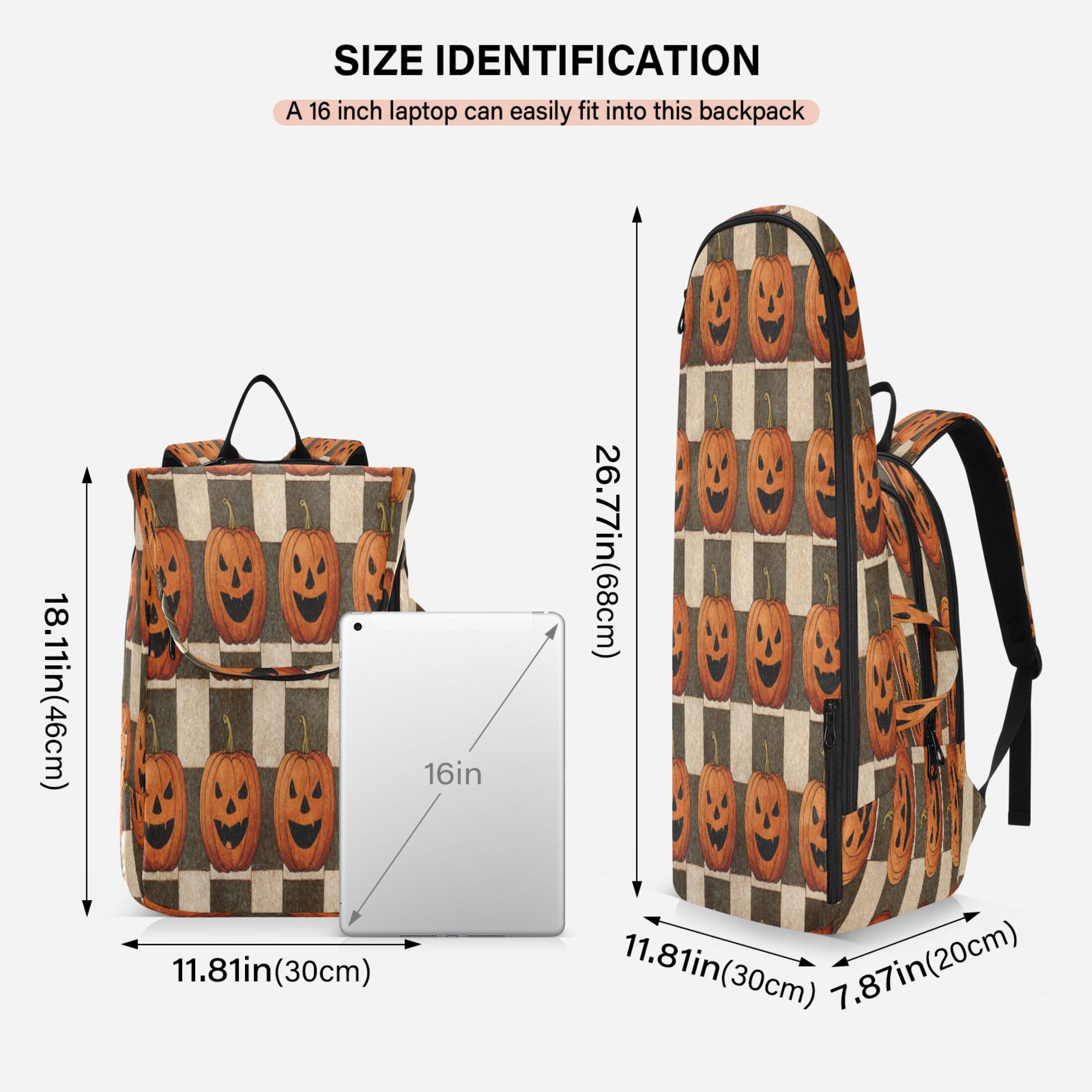 2 Racquet Holder Tennis Backpack Tennis Racket Covers Gym Bags Striped Wicked Pumpkins
