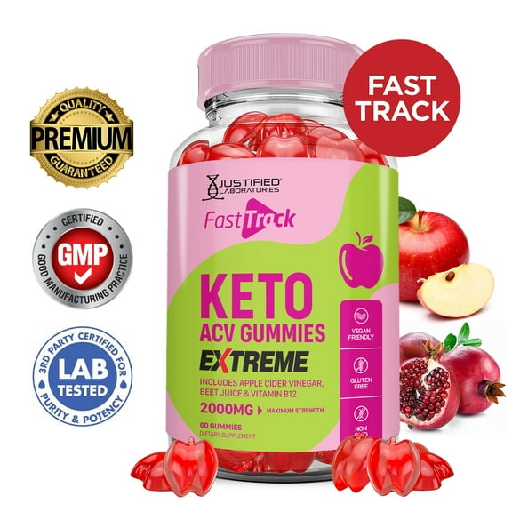 Fast Track Keto Extreme ACV Gummies 2000mg Dietary Supplement 60 Gummys