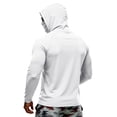 thumbnail image 5 of Domuza Mens Sun Protection Fishing Shirts Upf 50+ Long Sleeve Hoodie Tee Shirts 2026 Summer with Face Mask Uv Rash Guard Hiking Blouses White S, 5 of 6