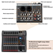 Depusheng DX8 Sound Controller Interface 8 Channel Digital USB Bluetooth MP3 Computer Input 48V Phantom Power Stereo DJ Studio