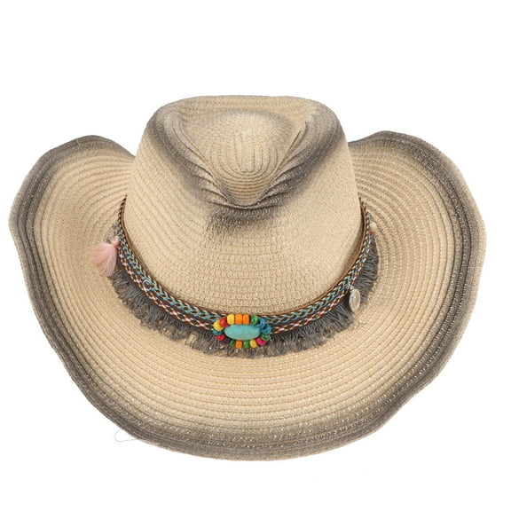 HONITANO 1Pack Straw Hats for Women and Men Cowboy Hat Sun Protection Beach Outings Travel