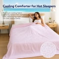 thumbnail image 4 of SUNNY HEAT Cooling Summer Comforter Queen Size 90"x90", Cooling Blanket for Hot Sleepers, Lightweight Breathable Double-Sided Quilt, Leopard Ice Pink, 4 of 8