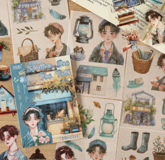 5-Piece Sticker Book - Flower Messenger Series, INS Character Theme, DIY Journaling Material, Decorative Stickers