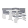 thumbnail image 1 of Riverbay Patio Wood White Breakfast Corner Nook Table Booth Bench Dining Set, 1 of 17