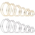 thumbnail image 1 of Pendientes de aro ONKAZO chapados en oro de 14 quilates para mujer, 12 pares, 1 of 9