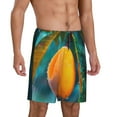 thumbnail image 2 of Kdxio Mango In The Rain Print Mens Sleep Shorts Bottoms Soft Comfy Pajama Wear Pants with Drawstring Pockets, 2 of 5