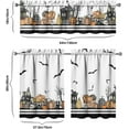 thumbnail image 2 of Halloween Curtains and Valances 3-Piece Set, Pumpkin Bat Skull Horror Decor, Short Curtain Set for Kitchen and Bedroom, 36 Inch, 2 of 6
