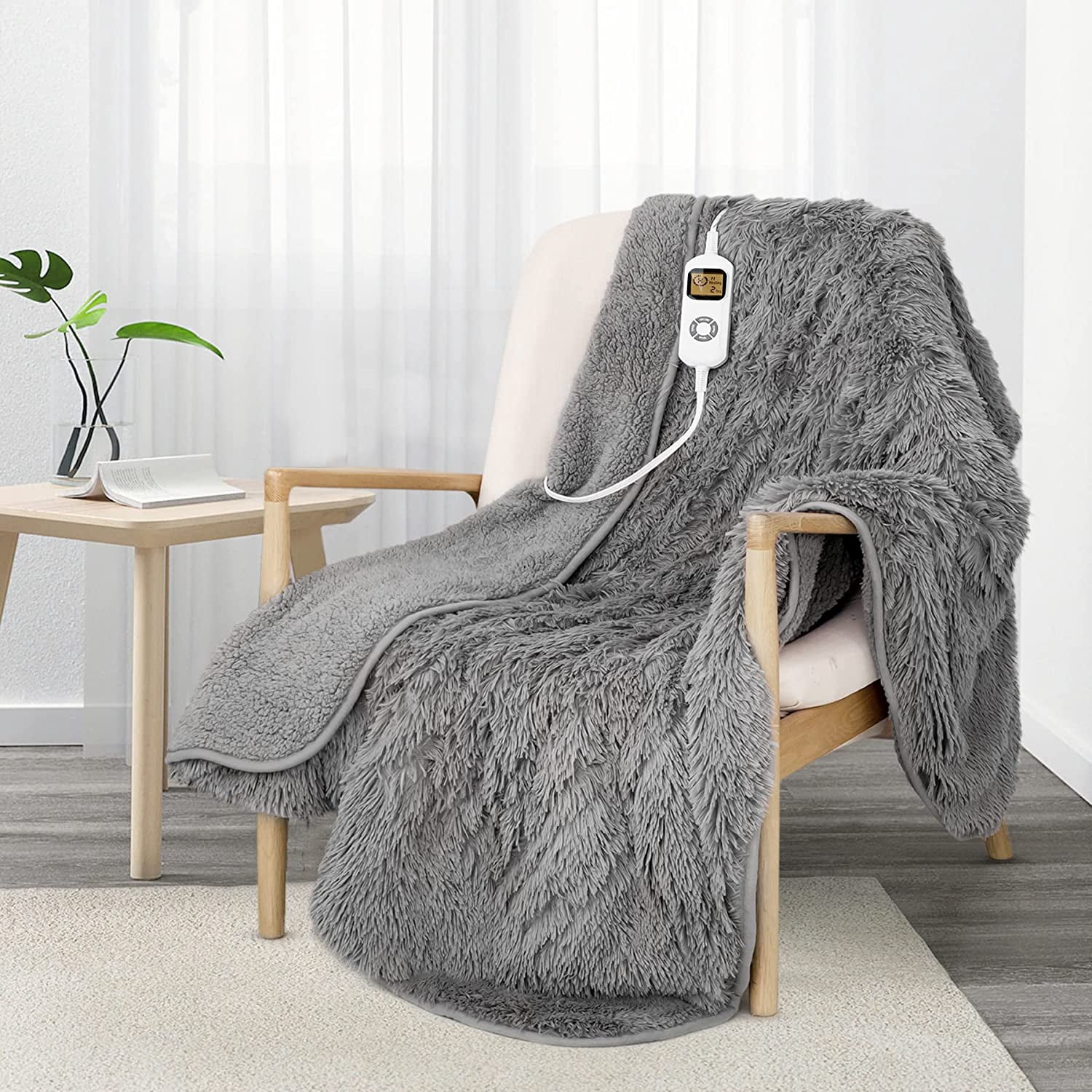 Uttermara Electric Heated Throw Blanket, 10 Heating Levels Electric Blanket  Throws with 10H Auto-Off Timer, Soft Sherpa Fur Fast Heating u0026 Machine  Washable - Walmart.com