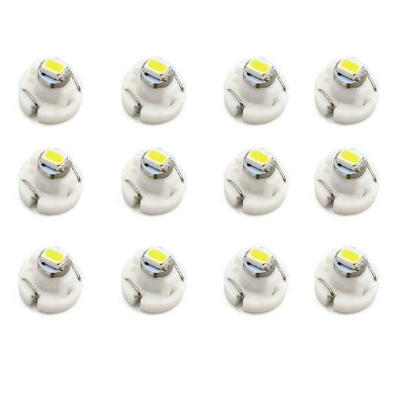 Unique Bargains 12pcs 12V T3 1206-SMD White LED Auto Car Interior Dashboard Panel Light Bulb