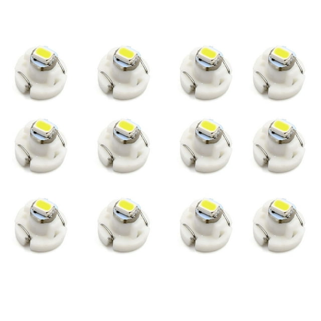 Unique Bargains 12pcs 12V T3 1206-SMD White LED Auto Car Interior Dashboard Panel Light Bulb