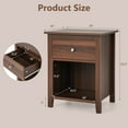 thumbnail image 3 of Costway 2 PCS Nightstand side Table with Drawer Open Shelf for Living Room Bedroom Walnut, 3 of 10
