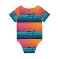 thumbnail image 2 of Daiia Lighthouse and Whale Printed Unisex-Baby Short Sleeve Onesies Bodysuits Baby Climbing Clothes Soft and Comfortable Romper with Expandable Shoulder Design-6 Months, 2 of 8