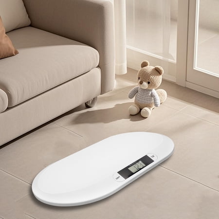 Digital Baby Weighing Scale, 44lbs Capacity, LCD Display, Tare Function, Automatic Shut-Off, Ergonomic Design, Baby & Pet Weight Monitor, White