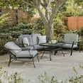 thumbnail image 2 of Greemotion Palma 4-Piece Metal Conversation Sets Outdoor Recliner Gray, 2 of 7