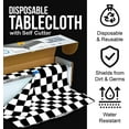 thumbnail image 2 of Black & White Gingham Checkered Plaid Picnic/Party Plastic Tablecloth Roll, 2 of 3