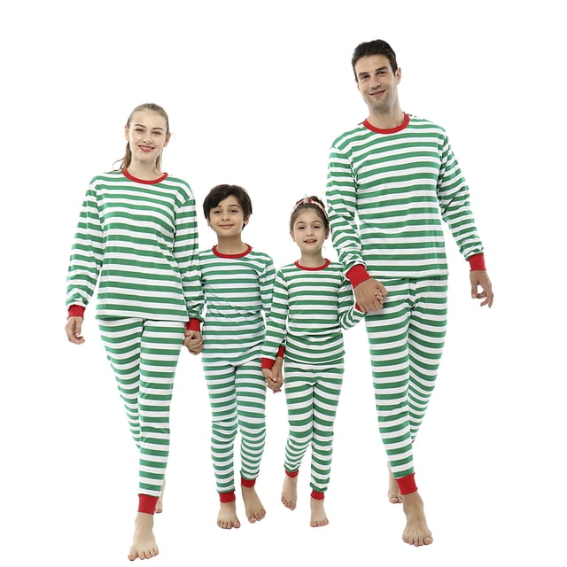 Pyjamas de Noël Rayés Rouges et Blancs pour Famille, Vêtements de Nuit pour Enfants, Pyjamas pour Famille, Vêtements de Maison pour Couples