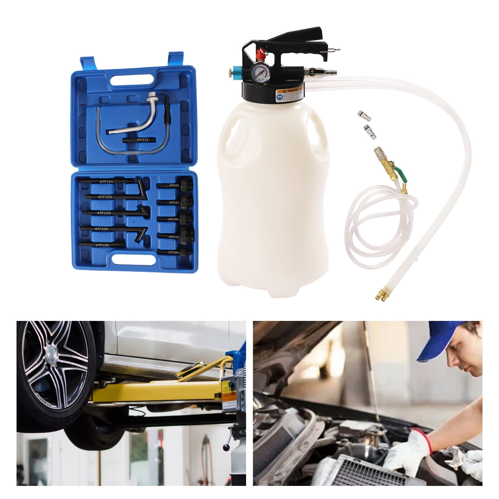 FETCOI 10L Extracting Dispensing Oil Fluid Vacuum Extractor Pump with Tool Case Device