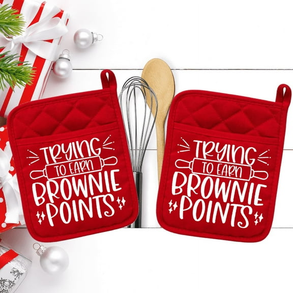 Trying To Earn Brownie Points - Pot Holder - Oven Mitt - Hot Pad - 011
