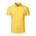 thumbnail image 5 of Yungyresw Short Sleeve Shirt for Men Turn Down Collar Double Pocket Casual Tshirts Breathable Summer Loose Shirts, 5 of 8