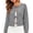 Grey, variant on Women's Tie Front Bow Chunky Knit Cardigan Long Puff Sleeve Trendy Fall Winter Sweater