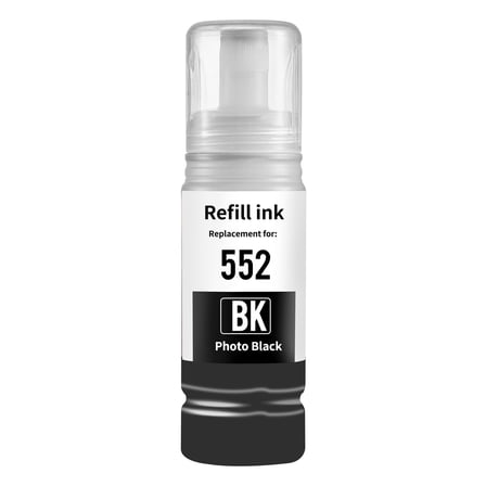 552 Ink Bottles Photo Black Replacement for Epson 552 Ink Refill Bottle Work Ecotank Photo ET8550 ET8500 Printer PB 1Pack