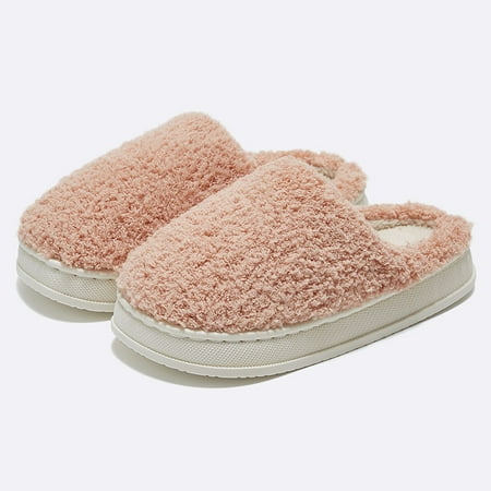 

Solid Color Indoor Fleece Comfortable Cotton Slippers For Men And Women