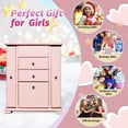 thumbnail image 5 of Sfugno Musical Jewelry Box for Girls, Kids Wooden Jewelry Boxes & Organizers with Mirror, 4 Layer Jewelry Organizer Box Display for Rings Earrings Necklaces Bracelets,Pink, 5 of 8