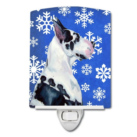 Great Dane Winter Snowflakes Holiday Ceramic Night Light