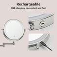 thumbnail image 3 of Wall Mounted Makeup Mirror,10X Majnifying Mirror LED Light Dimmable Touch Screen,USB Charge,8 Inch Extendable Double Sided Vanity Mirror,Nickel, 3 of 9