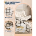thumbnail image 5 of Huisuilinss Papasan Rocking Chair,Outdoor Oversized Rocking Chair With Footrest,Patio Lounge Chair With Ottoman,Metal Frame Comfy Egg Rocker For Balcony Backyard Porch Bedroom, 5 of 7