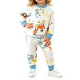 thumbnail image 6 of Amidoa Girls 2 Piece Outfits Fall Winter Clothes Print Long Sleeve Top and Casual Pants Kids Clothing Sets Blue Size 2-3 Years, 6 of 6