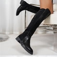 thumbnail image 4 of Fnooota Women's Knee High Boots, Round Toe PU Block Heel Non Slip Fall Winter Shoes Black Size 8.5, 4 of 7