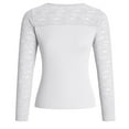 thumbnail image 5 of BLVB Womens Long Sleeve Shirts Scoop Neck Lace Going out Tops Slim Fit Rib Knit Basic Tee Casual Blouses Spring Fall Fashion Outfits, 5 of 7