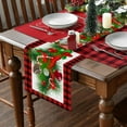 thumbnail image 6 of Red and Black Buffalo Check Plaid Christmas Table Runner Long Seasonal Winter Christmas Xmas Holiday Farmhouse Style Linen Decoration 13x72 Inch, 6 of 8