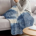 thumbnail image 3 of Blue Striped Blanket Soft Cozy Warm Throw Blanket for Couch, Plush Fuzzy Flannel Fleece Blankets for Sofa, Modern Minimalist Abstract Art Vintage Bed Blankets Lightweight Gifts for Women, 40"x50", 3 of 9