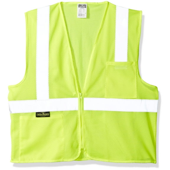 Radians Polyester Mesh Economy Class 2 High Visibility Vest with Zipper Closure