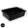 thumbnail image 3 of Wekioger 4-Pack 22 L Plastic Commercial Bus Tub, Large Restaurant Bus Box, Black, 3 of 7