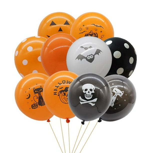 Globos de látex de calabaza de Halloween para niños, Globo de aire terrorífico, fantasma, Araña, suministros para fiesta de cumpleaños de Helloween, 10/30 piezas, 12 pulgadas