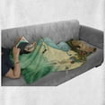 thumbnail image 6 of Mural Soft Flannel Fleece Throw Blanket, Fictional Scene of Little Girl with Blue Polka Dotted Dress Holding a Flamingo Toy, Cozy Plush for Indoor and Outdoor Use, 50" x 70", Multicolor, by Ambesonne, 6 of 6