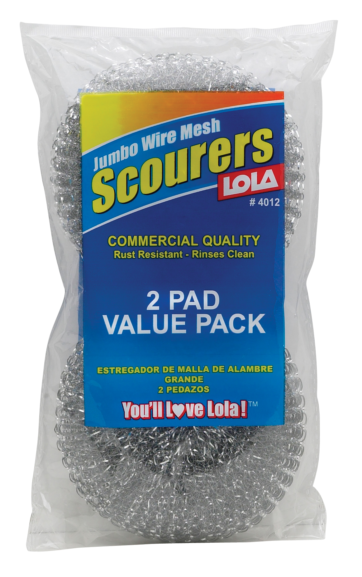 Lola Jumbo Wire Mesh Scouring Pad, 2 Ct