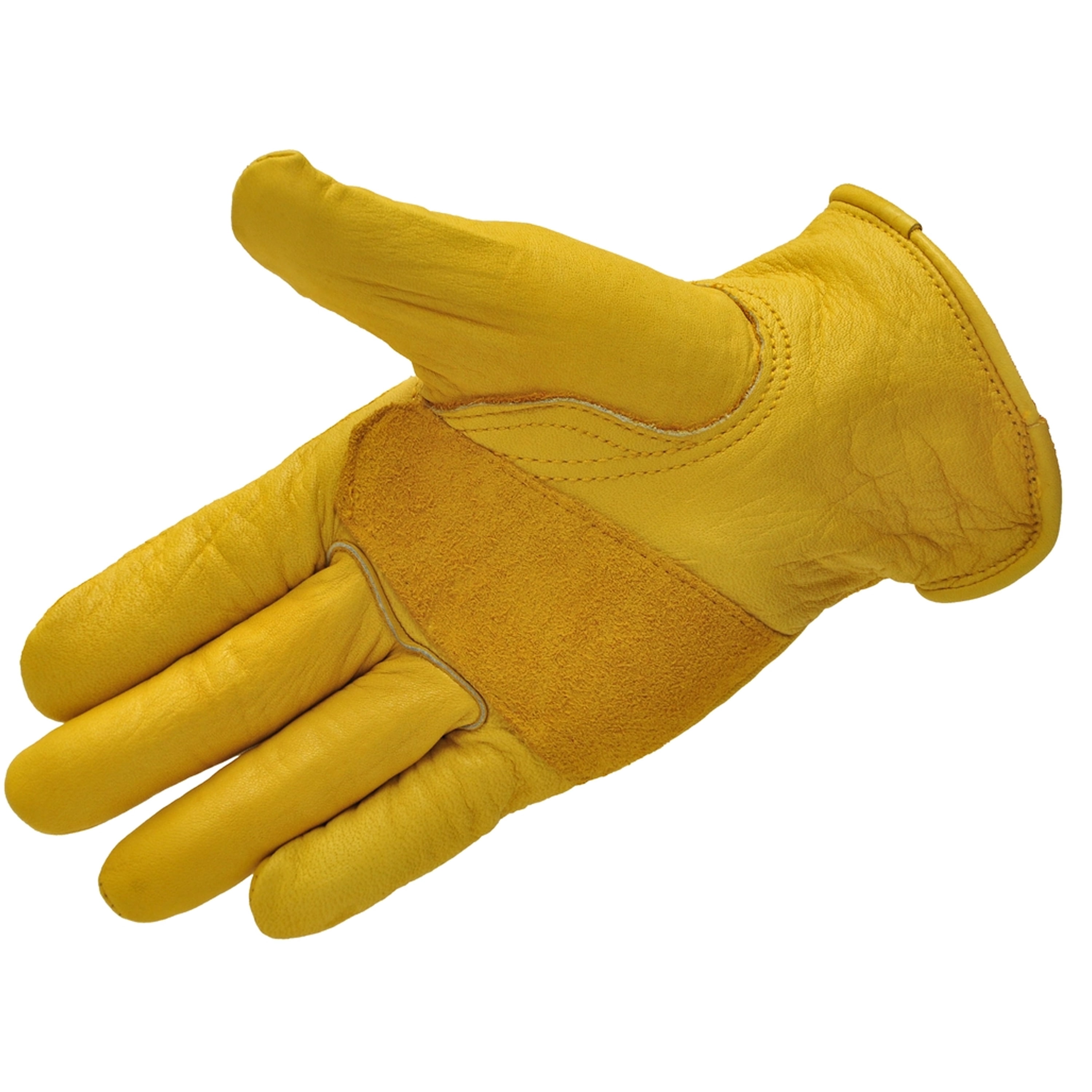 G & F Premium Genuine Grain Cowhide Leather Work Gloves with Reinforced Patch Palm, 3 Pairs, x-Large