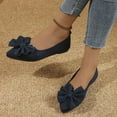 thumbnail image 4 of Wowcloth Women's Fashion Casual Shoes – Breathable Pointed Toe Flat Wedge Slip-On with Solid Color Bow for Spring-Wear, 4 of 9