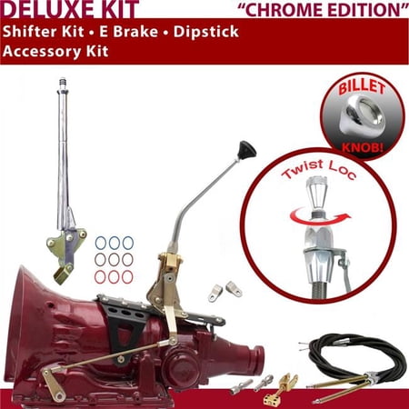 American Shifter TH200 Shifter Kit Chrome 10 in. E Brake Cable Clevis Dipstick for EFDE6