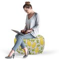 thumbnail image 2 of Lemon Pouf Cover with Zipper, Lemonade Fruit and Leaves Doodle Fresh Along Citrus on a Muted Tone Backdrop, Soft Decorative Fabric Unstuffed Case, 30" W X 17.3" L, Green and Mustard, by Ambesonne, 2 of 5