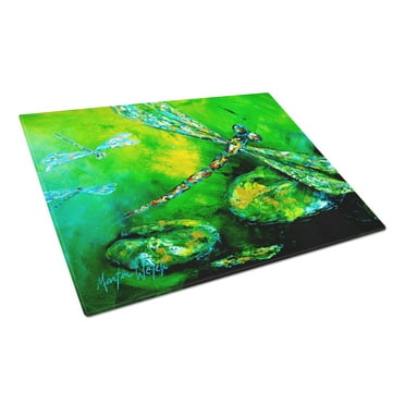 Carolines Treasures MW1114LCB Dragonfly Summer Flies Glass Cutting Board Large, 12H x 16W, multicolor